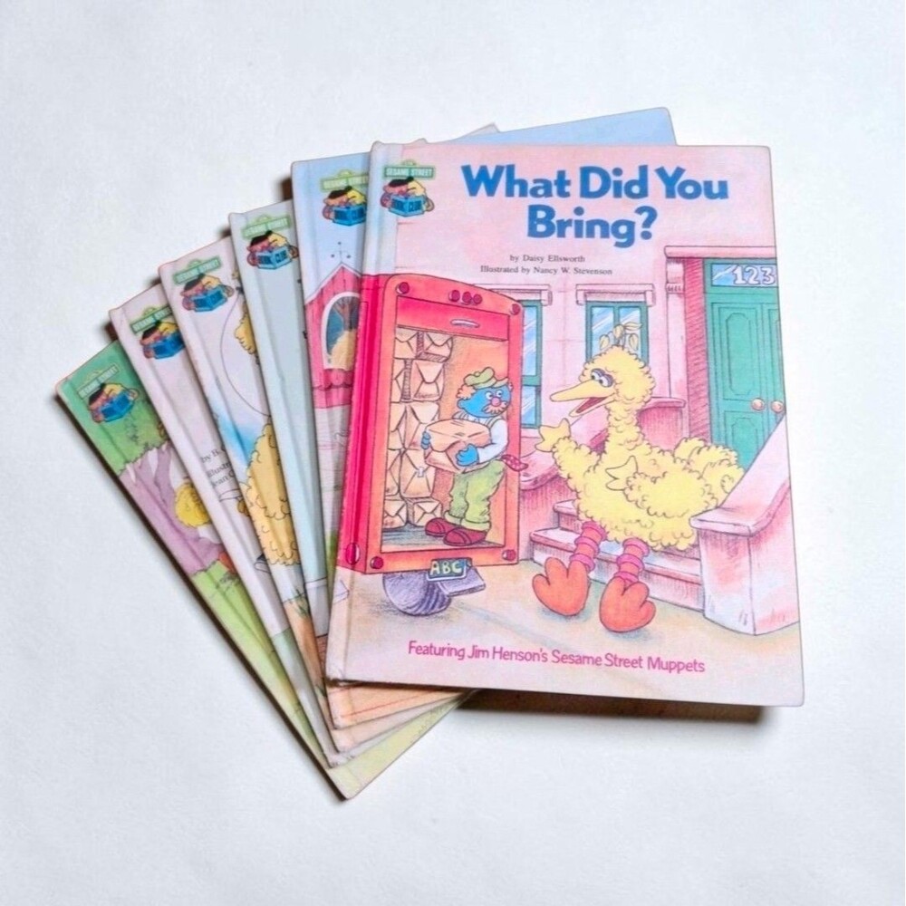 Vintage Sesame Street Book Club Lot of 6 Hardcover 1980s Big Bird Grover Books